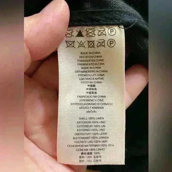 Michael Kors Black 100% Linen Blazer Jacket with Scrunched Sleeves Size 10 - Picture 7 of 8